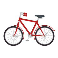 red classic bicycle transport vehicle. healthy ride activity. vector illustration