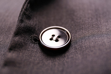 Button on a shirt close up