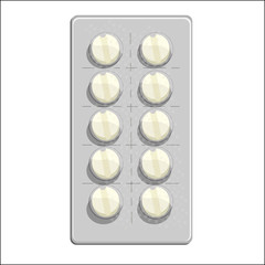 Medical of tablets in the package. illustration