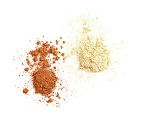 Beige eye shadow isolated on white