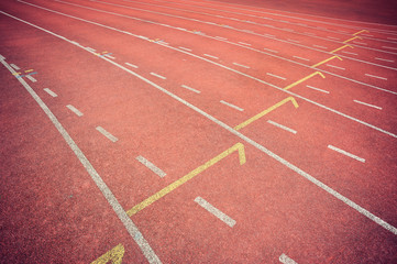 Fototapeta premium red running track in stadium