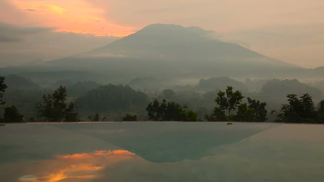 Sunrise over Volcano Agung, Bali Indonesia.