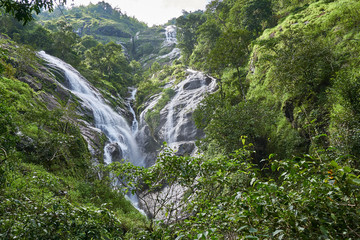 Heart-shaped waterfall. Pitugro waterfall is situated in deep forest of Umpang, Thailand.