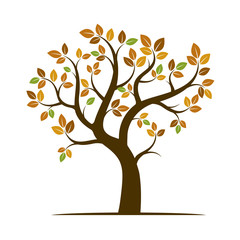 Shape of Autumn Tree. Vector Illustration.