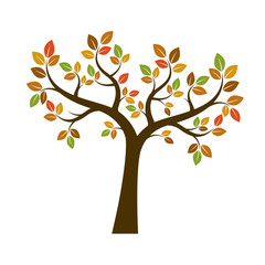 Obraz premium Shape of Autumn Tree. Vector Illustration.