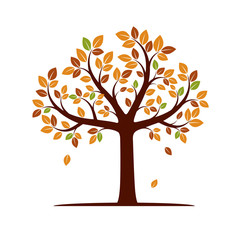 Naklejka na ściany i meble Autumn Tree. Vector Illustration. Nature and Garden