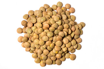 Lentils isolated on white