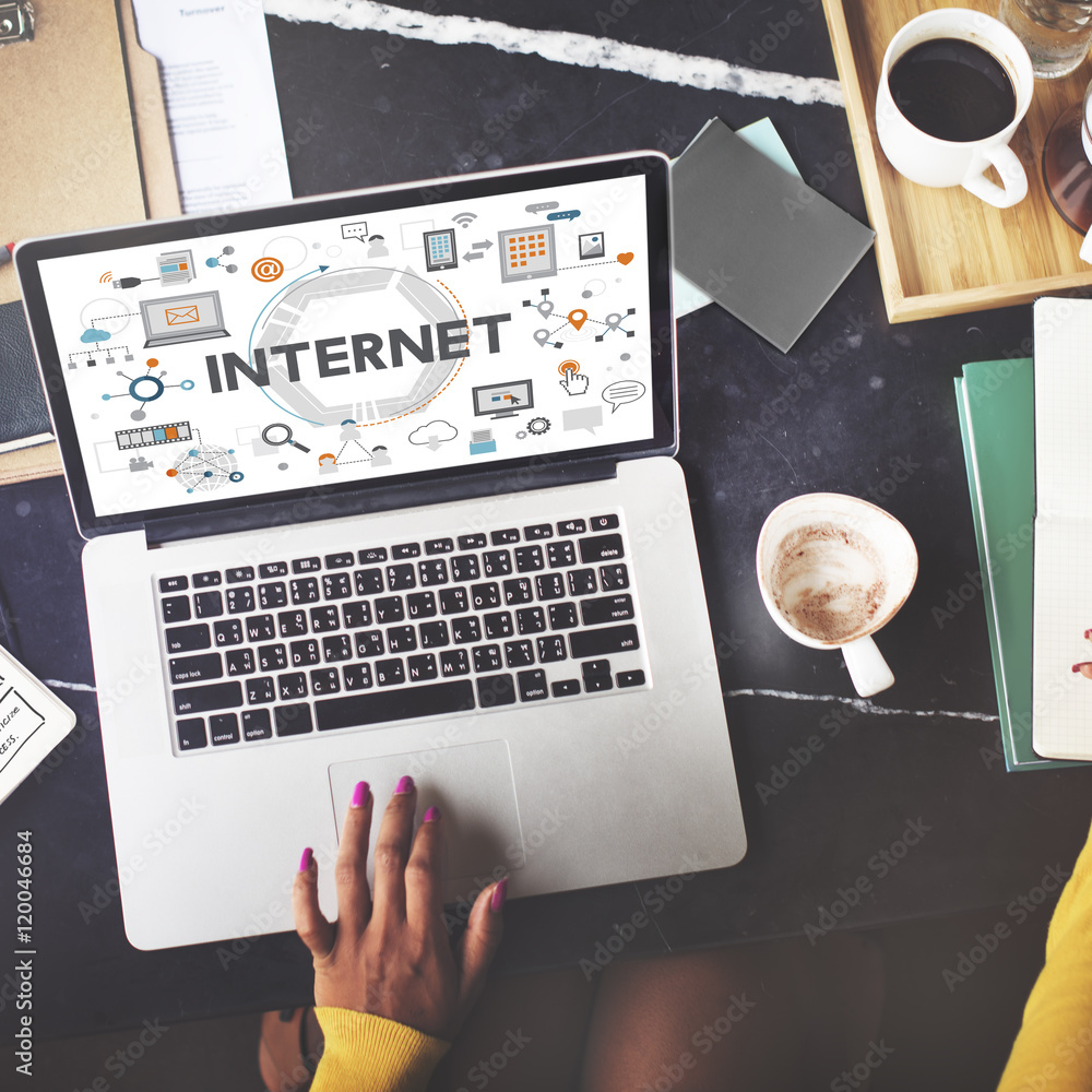Poster internet global communication connection data concept