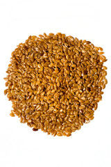  Golden flaxseed isolated on white