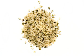  Hemp hearts isolated on white