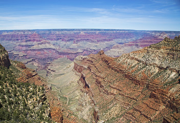 View of the Grand Canyon National Park from the South Rim