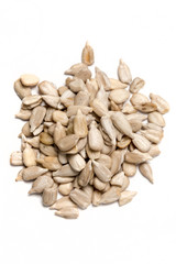 Sunflower seeds isolated on white