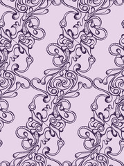 Seamless pattern with hatched ornament. Retro style. Vector illustration, eps10