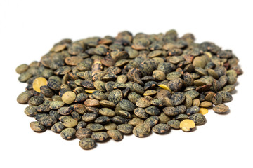 French lentil isolated on a white background