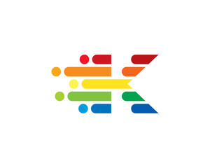 Obraz premium Colorful Letter Alphabet K Logo 