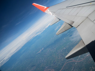 airplane window.
