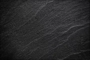 Foto op Plexiglas Donker grijze zwarte leisteen achtergrond of textuur. © peekeedee