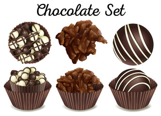 Chocolate in brown cups