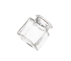 Transparent empty jar isolated over white