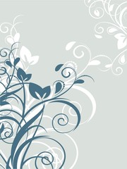 Fototapeta na wymiar Floral background with decorative branch. Vector illustration.