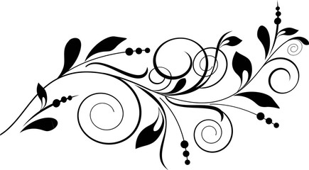 Floral background with decorative branch. Vector illustration.