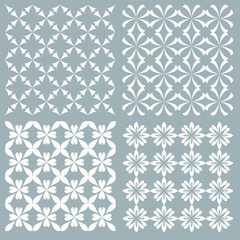 Set of seamless patterns with abstract decorative ornament.