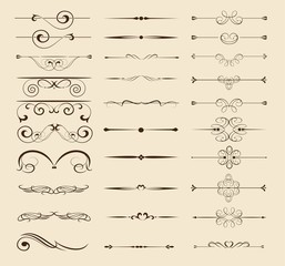 Set of l decorative calligraphic elements for design