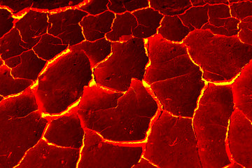 The texture of molten lava