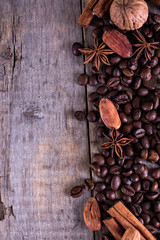 Coffee beans with spices