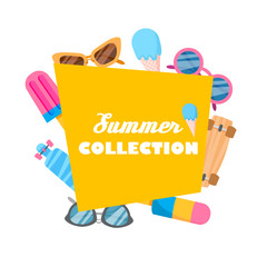 Summer collection of objects