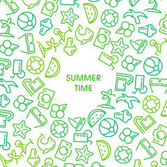 Summer time vector illustrations with icons