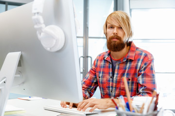 Handsome businessman in office