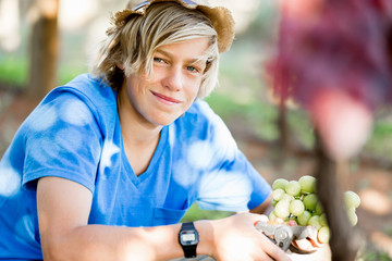 Boy in vineyard