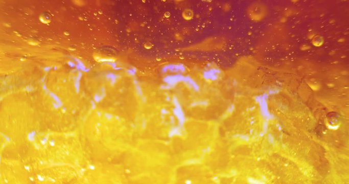 Honey comb macro Honey, bees, apiary. 4K
