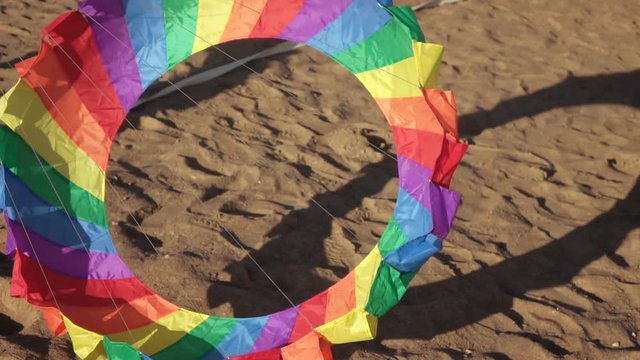 Floating multi-colored parachute