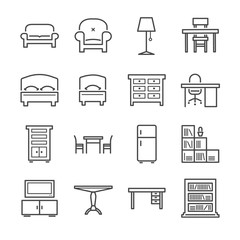 Furniture line icons