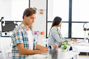 Young man working in office