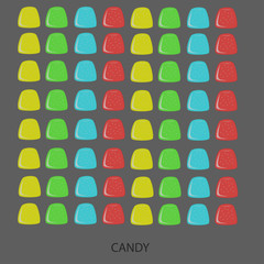 Color candies on a gray background