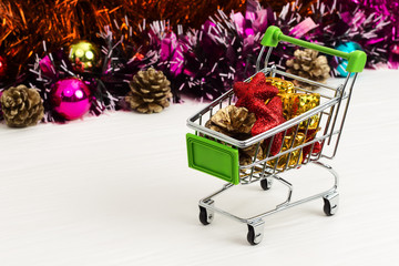 New Year Trolley with Christmas toys