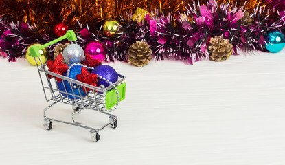 Christmas toys in the truck, new year, christmas, gifts