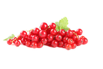 Red currants isolated on a white