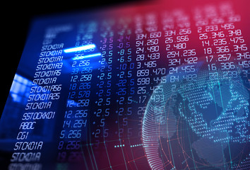 Obraz premium 3d rendering of stock exchange display panel