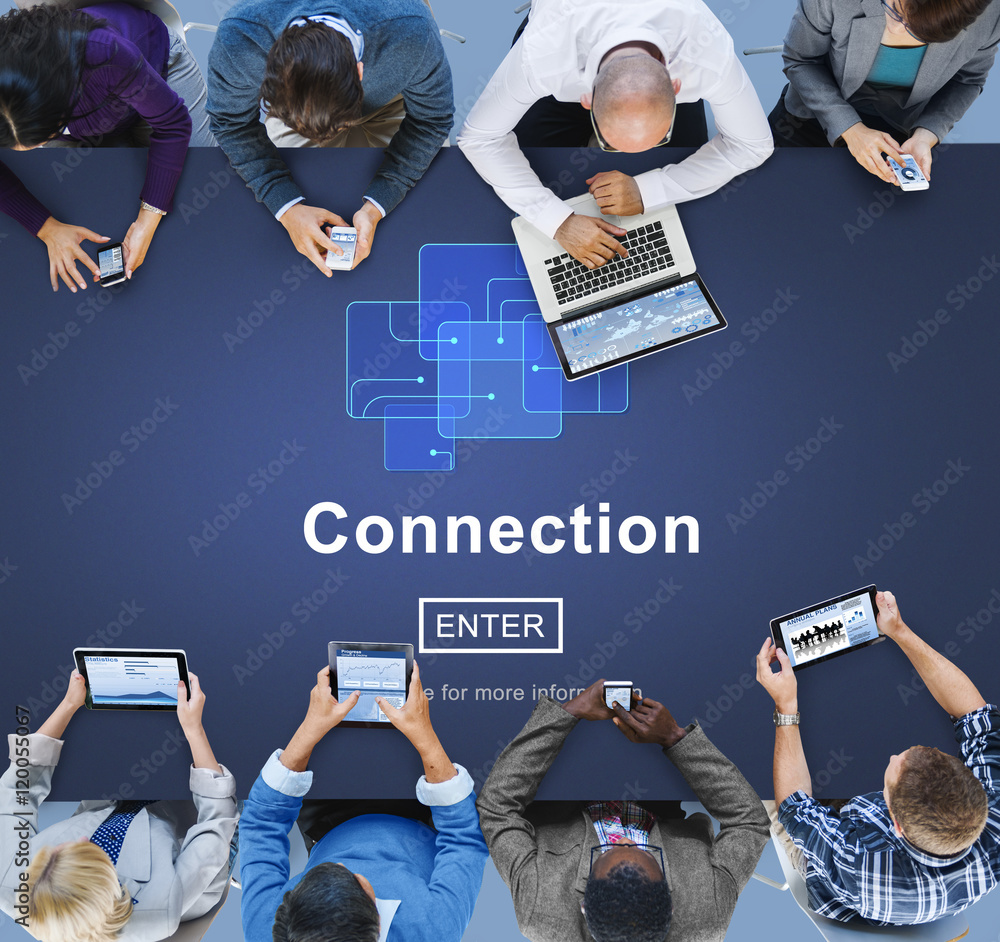 Poster connection internet online websie web page concept