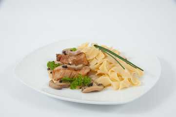 Schweinelendchen mit Pasta Nudeln