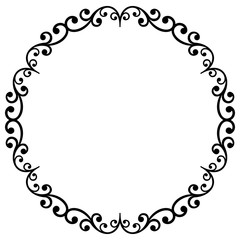 Floral Modern Vector Round Frame