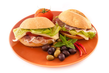 sandwiches isolated on white background