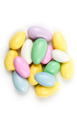 Jordan almonds isolated on white background