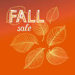 Fall Sale Foliage Lettering