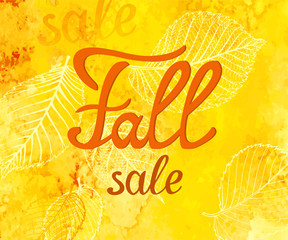 Fall Sale, autumn. Vector lettering