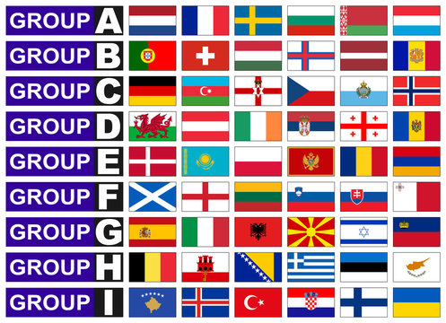 Flags of European  football group